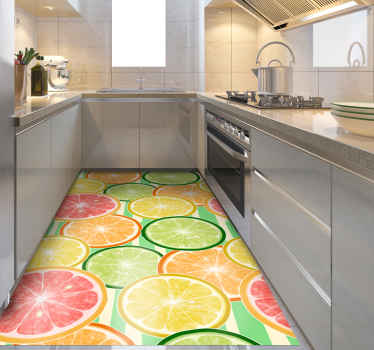 Vinyl Teppich Küche Zitrusfruchtmuster - TenStickers