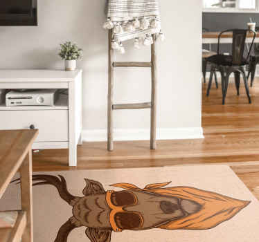 Alfombra vinílica animales ilustración genial de ciervo - TenVinilo