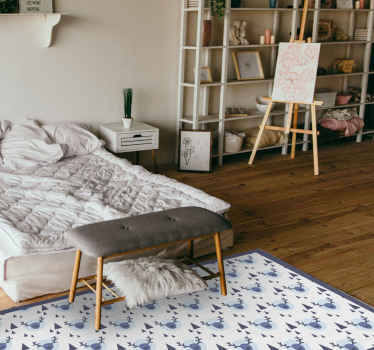 μπλε και άσπρο ελάφι ζωικό χαλί - TenStickers