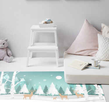 Vinterskovscene natur vinyl tæppe - TenStickers