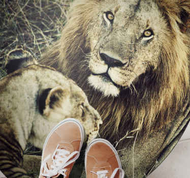 Majestætisk løvepar vinyltæpper med dyr - TenStickers