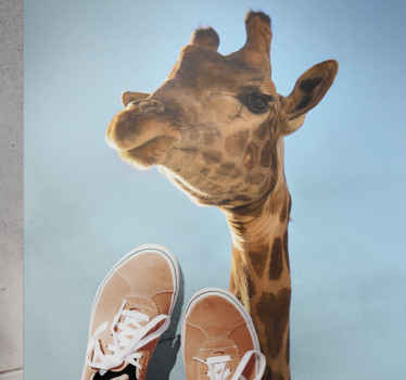 Alfombra vinílica animales foto de cabeza de jirafa - TenVinilo
