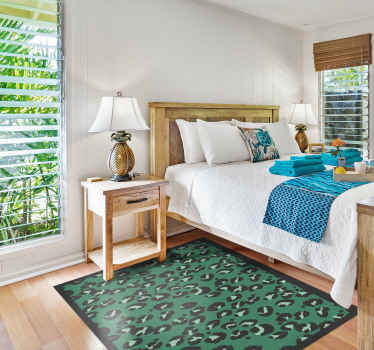 Sage Green Leopard print animal print vinyl rug - TenStickers