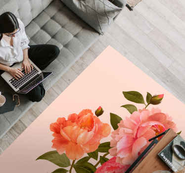 Vinyl Teppich Blumen pfingstrosenarrangement - TenStickers