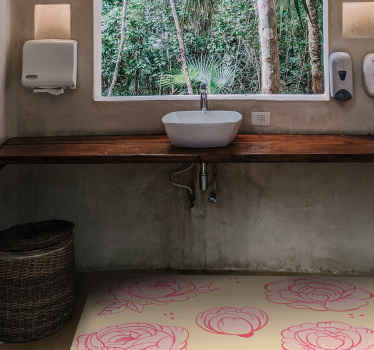 Vinyl Teppich Blumen rosa blumenmotiv - TenStickers