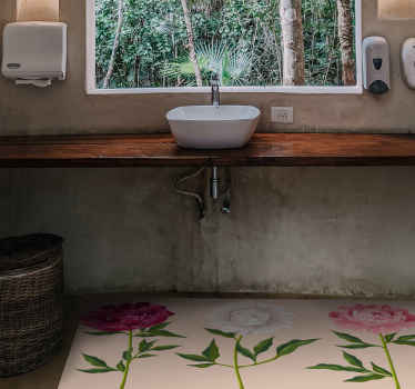 Tapis vinyle salle de bain arrangement élégant en trio - TenStickers