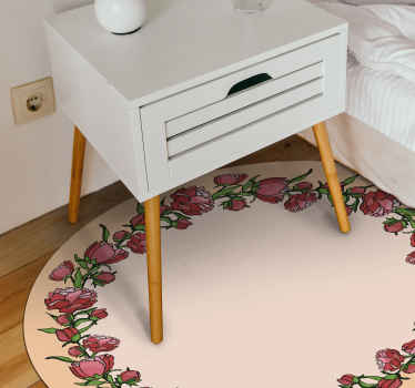 λουλουδάτο χαλί peony pink boarder - TenStickers