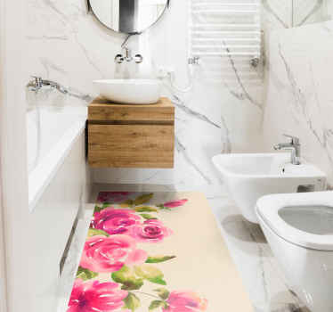 παιωνία με φυτικό χαλί από βινύλιο με φύλλα - TenStickers