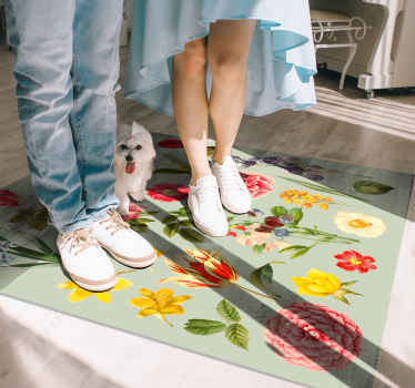 λουλουδάτο χαλί από παιωνία και ποικιλία λουλουδιών - TenStickers