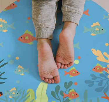 Tapis vinyle salle de bain scène sous-marine colorée - TenStickers