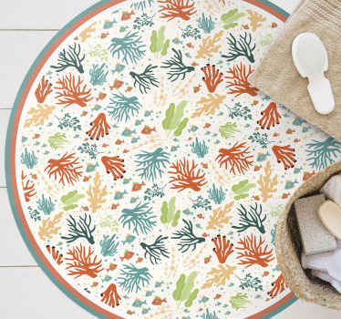 Alfombra vinílica baño inspiración de arrecifes de coral - TenVinilo