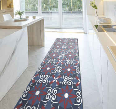 Alfombra vinílica hidráulica elemento espiral botánico - TenVinilo