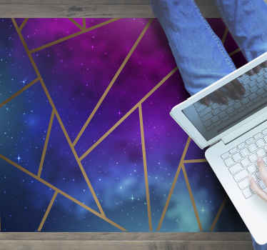 Kosmisk blåt og lilla mønster geometriske vinyl tæppe - TenStickers
