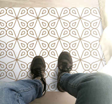 Alfombra vinílica hidráulica sutil motivo de hoja - TenVinilo