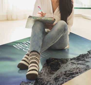 Alfombra vinílica frase nunca dejes de brillar - TenVinilo