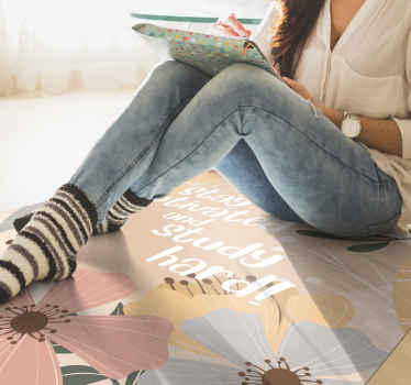 Alfombra vinílica frase mantente motivado y estudia - TenVinilo