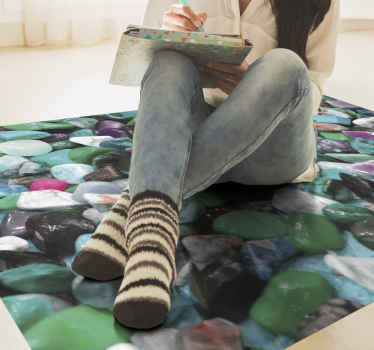 Barevná oblázková mozaika Vinylový koberec s efektem kamene - TenStickers