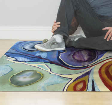 Colorful swirls marble vinyl rug - TenStickers