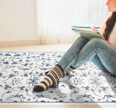 Floral pattern floral rug - TenStickers