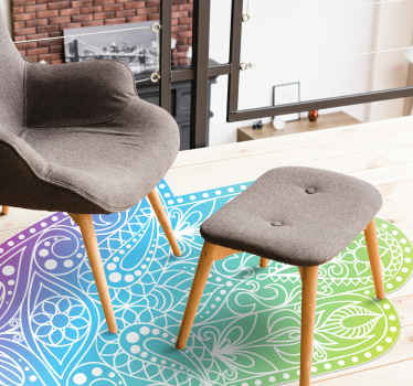 Alfombra vinílica mandala mano de fátima degradada - TenVinilo