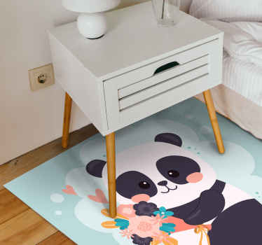 Boldog panda arc állati szőnyeg - TenStickers