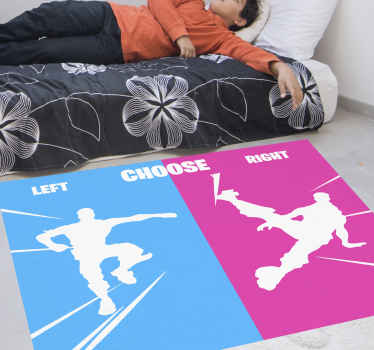 Escolha o seu lado com este incrível tapete infantil fortnite! Não espere mais e compre o novo tapete incrível para seus filhos agora!