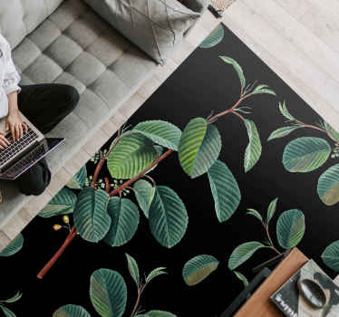 živahen motiv listja Vinilna preproga za dnevno sobo - TenStickers