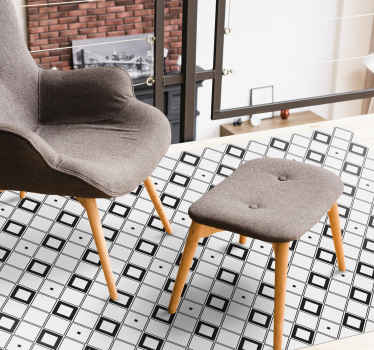 Stylish black and white squares minimalistic rug - TenStickers