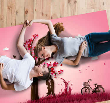 Elsker træ soveværelse vinyl tæppe - TenStickers