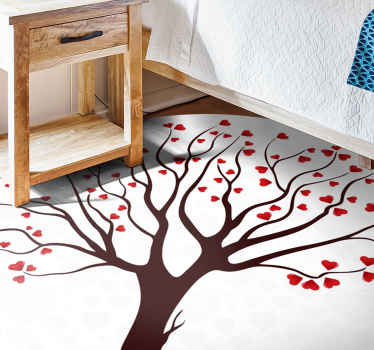 Boom van harten vinyl tapijt bloemen en planten - TenStickers
