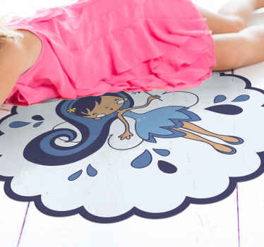 νεράιδα με ραβδί μπλε φόρεμα παιδική κουβέρτα βινυλίου - TenStickers