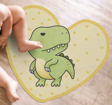 Hartvormige dino vinyl tapijt kind - TenStickers