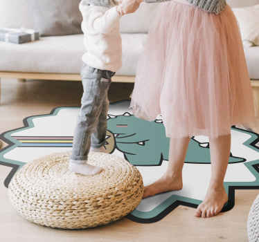 Dinosaurus regenboog adem vinyl tapijt voor meer kinderen - TenStickers
