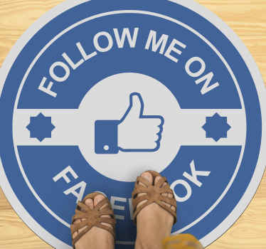 Follow me on Facebook custom vinyl rug - TenStickers