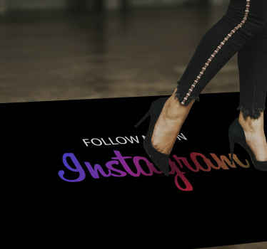 Black follow me on Instagram custom rug - TenStickers