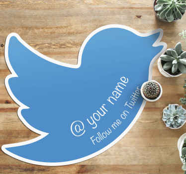 Personalised Follow me on Twitter mat - TenStickers