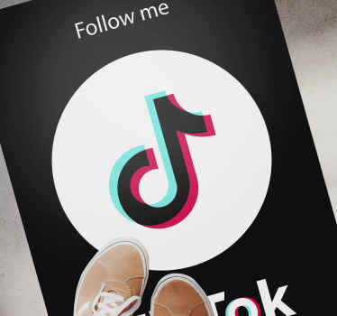 Follow me on Tiktok custom rug - TenStickers