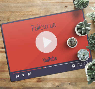 Follow me on Youtube custom vinyl rug - TenStickers