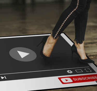 Alfombra vinílica botón suscripción youtube - TenVinilo