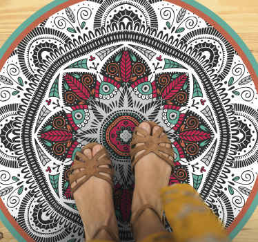 Big round mandala kitchen kitchen floor tiles - TenStickers