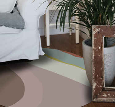 okrúhly vinylový koberec jemné odtiene prúdov - Tenstickers