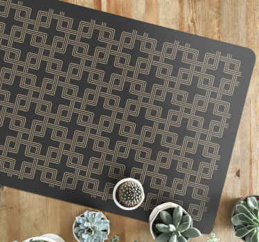 Alfombra vinílica mosaico patrones de líneas elegantes - TenVinilo