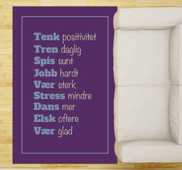 Motiverende tenk positivt sitat tilpasset vinyl teppe - Tenstickers