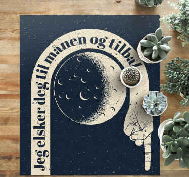 Jeg elsker deg til månen sitat tilpasset vinyl teppe - Tenstickers