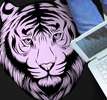 Alfombra vinílica animal print Tigre rosa - TenVinilo