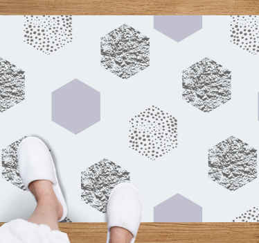 σκανδιναβικά γκρι εξάγωνα γεωμετρικά χαλιά - TenStickers
