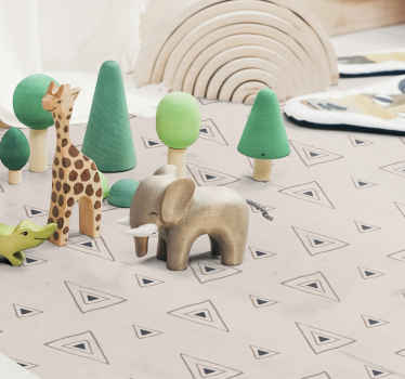 Vinylteppich geometrisch Beige nordische dreiecke - TenStickers