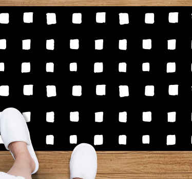 Black and white squares geometric rugs - TenStickers