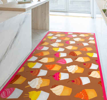 Alfombra vinilo cocina delicias de cupcakes - TenVinilo