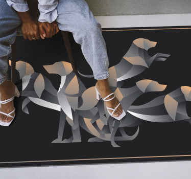 Stylised dog figures animal vinyl carpet - TenStickers